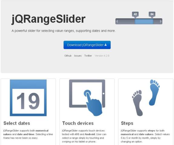 Curseur tactile jQuery conviviale - jQRangeSlider